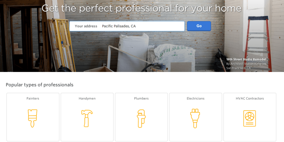 Porch.com, Pro.com's main competitor, offers similar services to users.