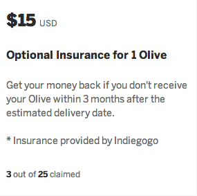 Indiegogo implemented a trial insurance plan that provides security