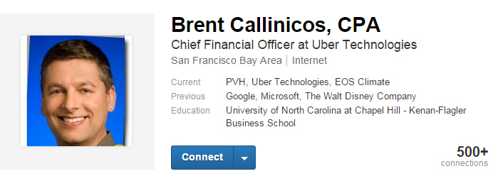 Uber CFO LinkedIn