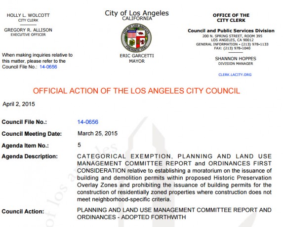 Los Angeles City Council Ordinance