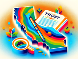 A visual representation of a California Revocable Living Trust alongside a map of California