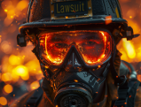 Firefighter facing intense flames during Los Angeles natural gas truck explosion