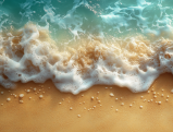 Turquoise waves crashing on golden sand at Broad Beach, Malibu