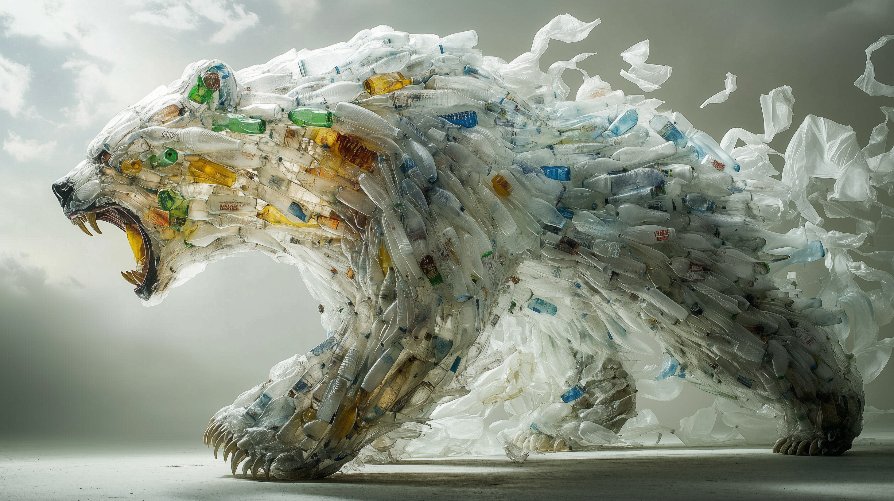 Plastic Pollution Personified: The Roaring Bear of Waste