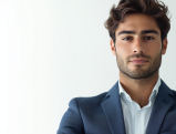 Professional man in suit reviewing California Professional Corporation documents