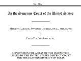 Supreme Court filing header showing Merrick Garland vs Texas Top Cop Shop case